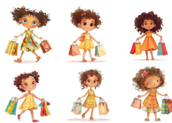 little girl character t shirt vector graphic