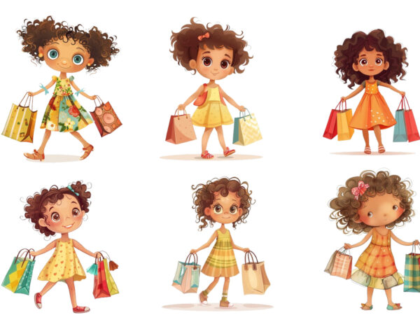 Little girl character t shirt vector graphic