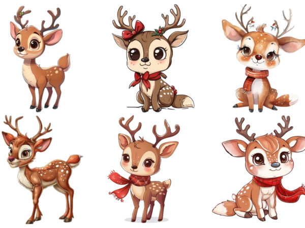 Beautiful cute cartoon reindeer t shirt template