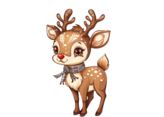 beautiful cute cartoon Reindeer