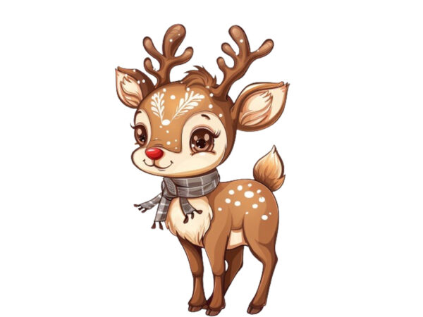 Beautiful cute cartoon reindeer t shirt template