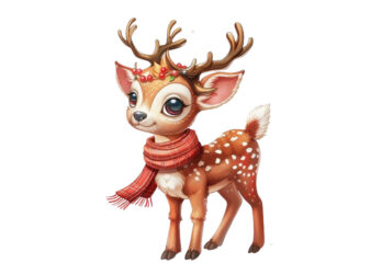 beautiful cute cartoon Reindeer