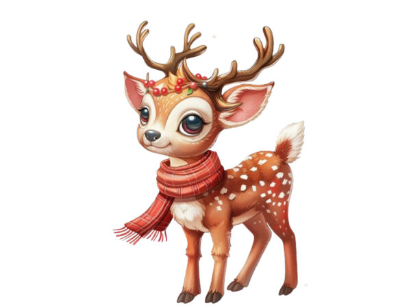 Beautiful cute cartoon reindeer t shirt template