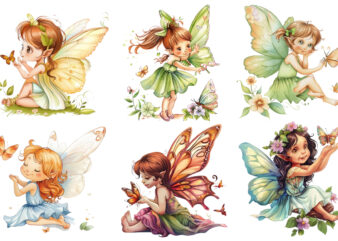 beautiful cute little fairy with butterfly