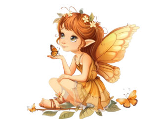 beautiful cute little fairy with butterfly t shirt template