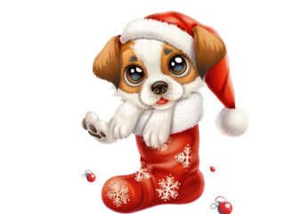 cartoon cute baby puppy with big