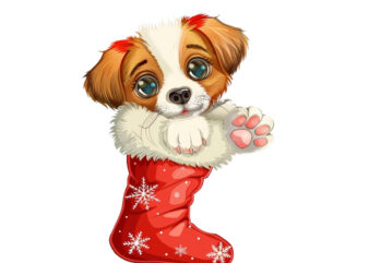 cartoon cute baby puppy with big t shirt vector file