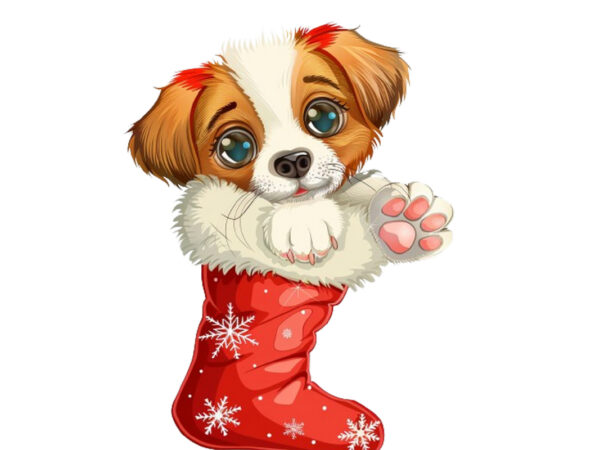 Cartoon cute baby puppy with big t shirt vector file