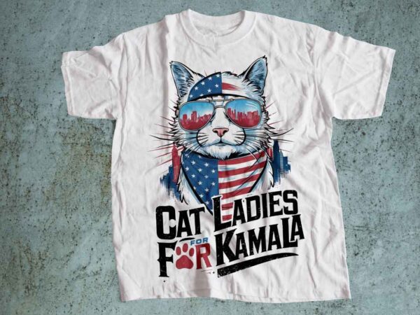 Cat ladies for kamala t-shirt design