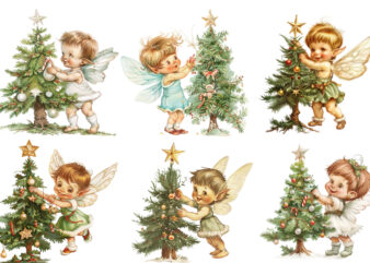 charming clipart of baby fairy Santa