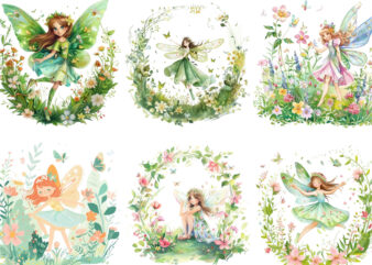 cheerful scene with fairy surrounded