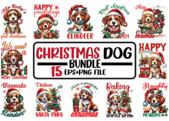 Vintage Dog T-shirt Bundle, Christmas Dog Bundle, SVG Dog Bundle, Vintage Dog Vector Bundle and Dog Clipart