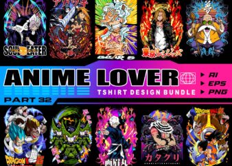 Populer anime lover part 32 tshirt design bundle illustration