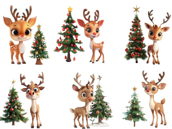 Cute cartoon reindeer standing beside t shirt vector file