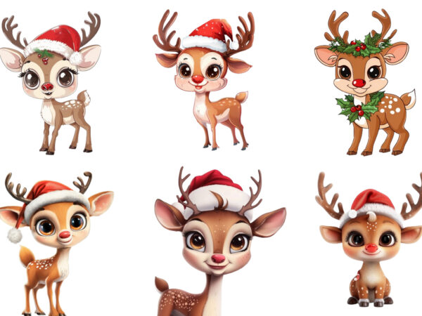 Cute cartoon reindeer standing beside t shirt vector file