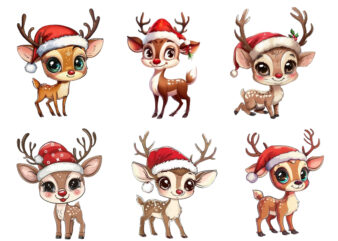 cute cartoon reindeer standing beside