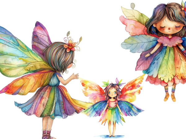 Cute little fairy with wings t shirt vector file