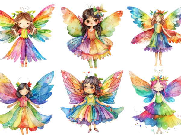 Cute little fairy with wings t shirt vector file