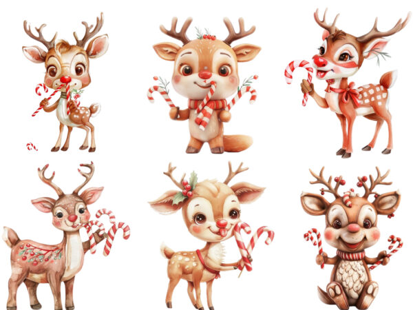 Cute reindeer holding candy t shirt vector file