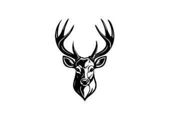 DEER HEAD t shirt vector illustration