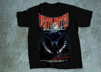 Death notes scary style streetwear t shirt design | horror death t shirts