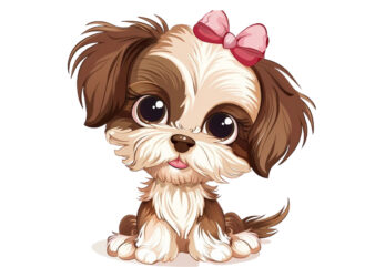 design Small cute puppy girl t shirt vector illustration