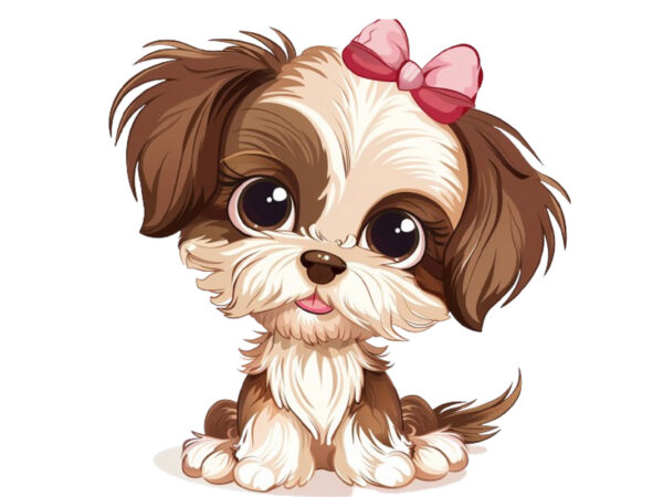 Design small cute puppy girl t shirt vector illustration