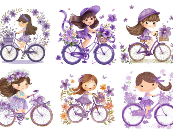 Little girl love purple t shirt vector graphic