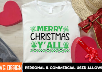 Merry Christmas Yall t-shirt design, Christmas SVG Bundle, Christmas SVG, Winter svg, Santa SVG, Holiday, Merry Christmas, Elf svg,Christmas