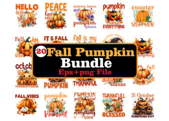 Fall Pumpkins T-SHIRT bundle, Fall Pumpkins SVG Bundle, FALL pumpkins clipart