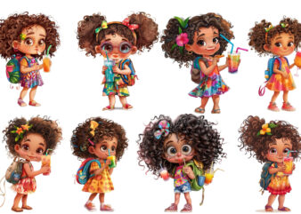 fashionable and cute baby girl cartoon char