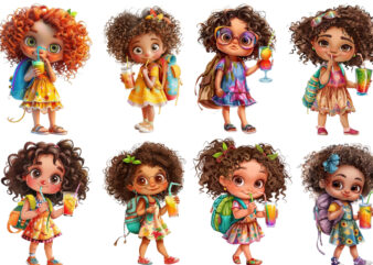 fashionable and cute baby girl cartoon char