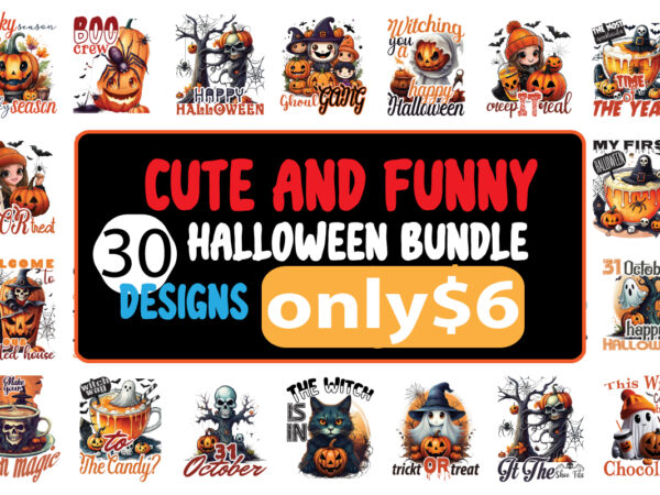 Vintage halloween cute bundle, halloween burger ,cute ghost png t shirt vector art