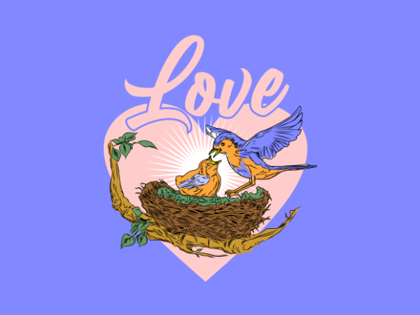 Love bird t shirt vector graphic