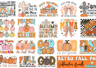 Retro Fall PNG Sublimation Bundle