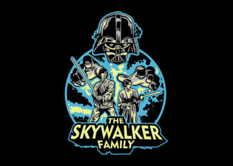 skywalker family t shirt template vector