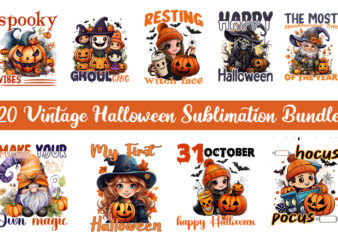 Vintage Halloween sublimation bundle