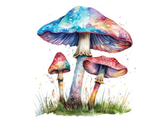 watercolor mashroom clipart