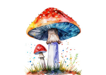 watercolor mashroom clipart