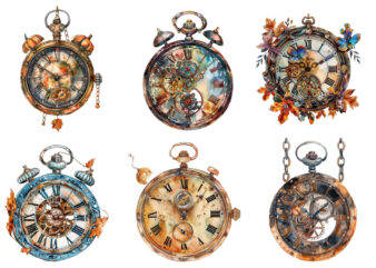 watercolor watch Steampunk Halloween