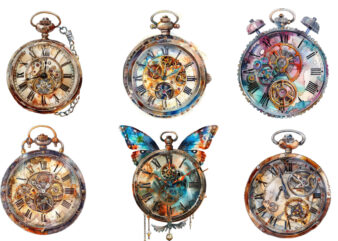 watercolor watch Steampunk Halloween