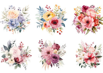 watercolour floral boutique clipart