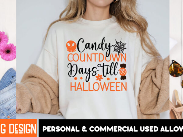 Candy countdown days till halloween t-shirt design,halloween t-shirt design,halloween,halloween t-shirt design bundle,happy helloween t-shir