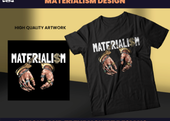 Materialism Streetwear Designs, T-shirt Design, Aesthetic Design, Shirt designs, statue design, Graphics tees, urban design, DTF, DTG