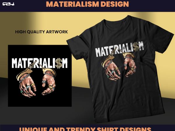 Materialism streetwear designs, t-shirt design, aesthetic design, shirt designs, statue design, graphics tees, urban design, dtf, dtg