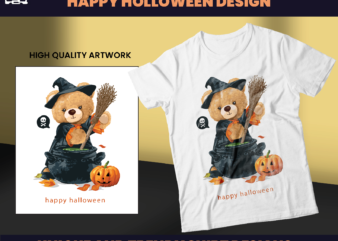 Bear Happy Holloween Design , Christmas Design, Christmas holiday, teddy bear design, bear t-shirts, gift t-shirt, DTF, DTG