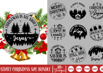 Nativity Christmas Svg Bundle, Christian Round Ornaments, Nativity Christmas SVG Design, Arabesque SVG Design, Christmas 2023 Svg, Arabesqu