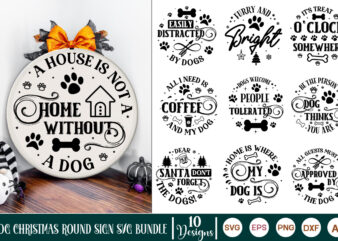 Dog Christmas Round Sign Svg Bundle, Dog Svg Bundle, Dog Christmas Round SVG, Dog Christmas SVG, Dog Saying, Dog Christmas SVG, Dog ornament