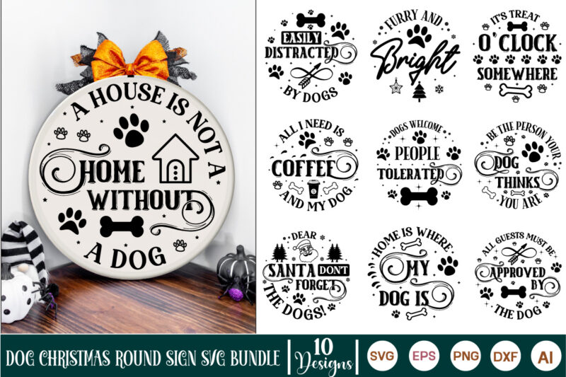 Dog Christmas Round Sign Svg Bundle, Dog Svg Bundle, Dog Christmas Round SVG, Dog Christmas SVG, Dog Saying, Dog Christmas SVG, Dog ornament