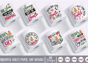 Christmas Toilet Paper SVG Bundle, Christmas Toilet Paper SVG Design, Christmas Gag gift svg, Toilet Paper roll svg, funny Toilet Paper sign